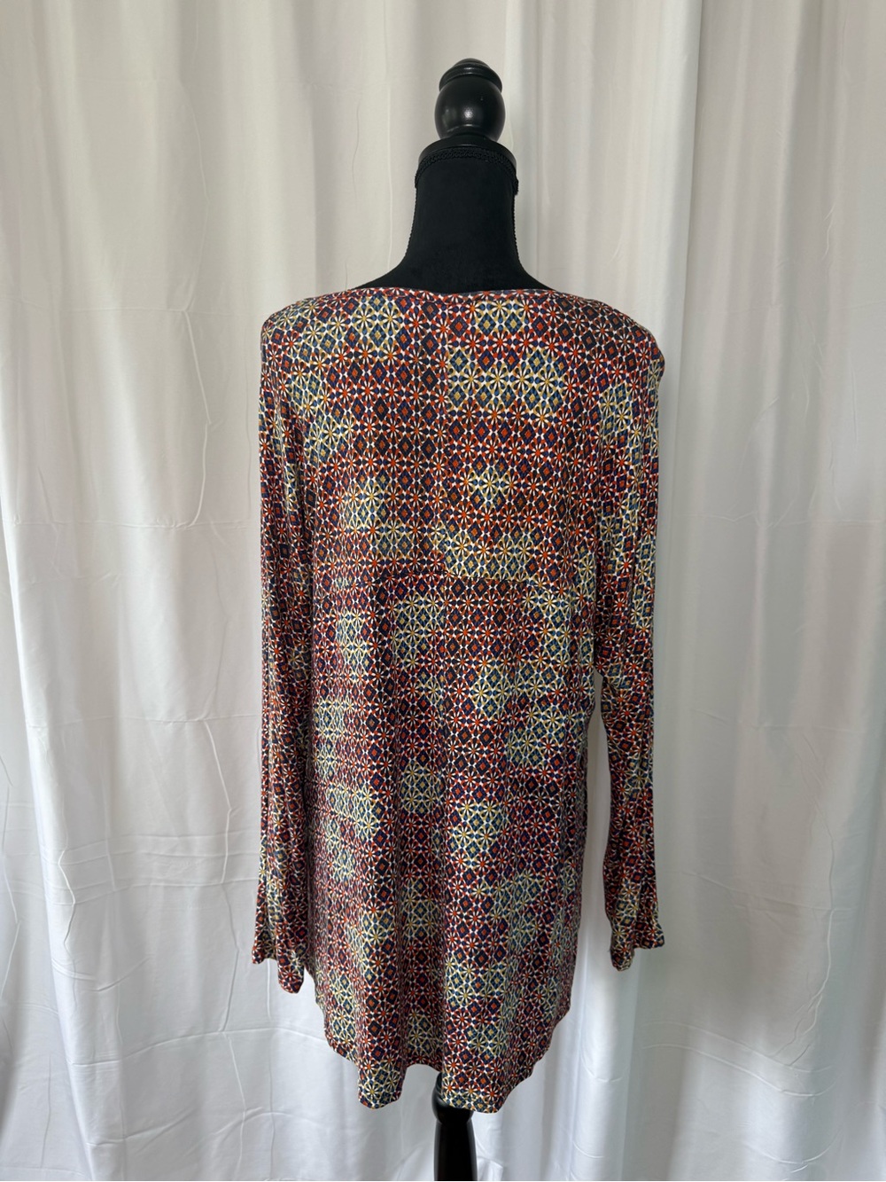 Philosophy Republic Clothing Jewel Tone Tunic Top Long Sleeve Women's Plus 1X - Picture 3 of 11